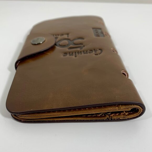 Genuine Leather 501 BaiLini Wallet Button Closure & Multiple Card Slots For Men - Picture 6 of 13